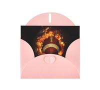WHJSHOP Tarjeta de felicitación rosa con diseño de fútbol americano en llamas de 4 x 6 pulgadas para Navidad, cumpleaños infantiles, día de San Valentín, aniversarios de boda e invitaciones de fiesta