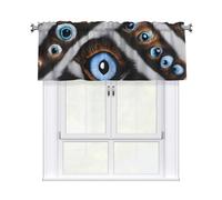WHJSHOP The Evil Eye Looked Cortinas cortas con cenefa de 137 x 45,7 cm, filtro de luz, fácil instalación para cocina, baño, lavandería, estudio