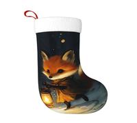 WHJSHOP The Fox That Lights Up The Forest Prints - Calcetines decorativos de Navidad para decorar durante Halloween, Navidad y Año Nuevo
