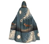 WHJSHOP The Fox Who Chased Dandelions - Capa grande con capucha para adultos con estampado de dientes de león, sin cremallera