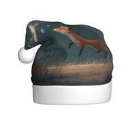 WHJSHOP The Fox Who Chased Dandelions - Gorro de Navidad estampado para adultos, diseño suave, ligero y esponjoso para hombres y mujeres