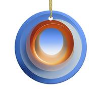 WHJSHOP The Halo of Color Pattern Christmas Tree Colgante redondo de cerámica para decorar centros comerciales, tiendas y hogares