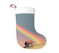 WHJSHOP The House Under The Rainbow - Calcetines decorativos de Navidad para decorar durante Halloween, Navidad y Año Nuevo