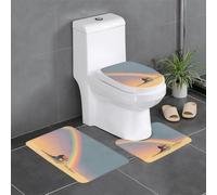WHJSHOP The House Under The Rainbow Picture - Juego de alfombras de baño antideslizantes de 3 piezas (24 x 16 pulgadas) para inodoro, tocador y baños, fácil de limpiar