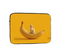 WHJSHOP The Kitten on The Banana - Funda para portátil a prueba de golpes para hombres y mujeres, viajes de negocios, escuela y oficina