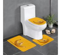 WHJSHOP The Kitten on The Banana Picture - Juego de alfombras de baño antideslizantes de 3 piezas (24 x 16 pulgadas) para inodoro, tocador y baños, fácil de limpiar