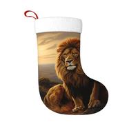 WHJSHOP The Lion on The Hill - Calcetines decorativos de Navidad para decorar durante Halloween, Navidad y Año Nuevo