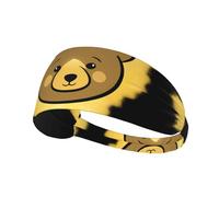 WHJSHOP The Little Bear in The Gold Powder Prints - Diadema deportiva para mujer, a prueba de sudor, banda elástica de verano
