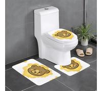WHJSHOP The Little Bear in The Gold Powder Prints - Juego de alfombrillas de baño de tres piezas, antideslizantes, de secado rápido