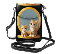 WHJSHOP The Little Cat In The Mirror Picture - Bolso cruzado de piel para mujer, impermeable y duradero