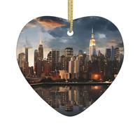 WHJSHOP The New York City Skyline - Colgante de cerámica con diseño de amor de Navidad, decoración de interiores, regalo para festivales