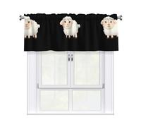 WHJSHOP The Shy Little Sheep Cortinas cortas con cenefa de 137 x 45,7 cm, cenefa de cortina, cocina, baño, lavandería, estudio, decoración del hogar