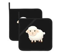 WHJSHOP The Shy Little Sheep Prints - Tapete cuadrado aislado para macetas de 2 piezas con una práctica cuerda lateral para colgar para un fácil almacenamiento