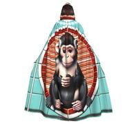 WHJSHOP The Silent Monkey Picture - Capa con capucha de Halloween para hombres y mujeres