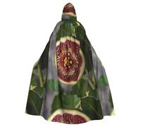 WHJSHOP The sweetness of figs - Capa grande con capucha para adultos con estampado de higos y pajarita, sin cremallera