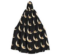 WHJSHOP Tiger Puppy on the Moon - Capa con capucha para adultos sin cremallera, cómoda y duradera para juegos de rol