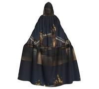 WHJSHOP Tower Bridge at Night - Capa con capucha para adultos, con estampado de Halloween y pajarita, sin cremallera