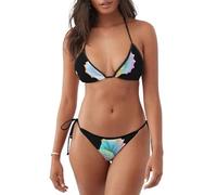 WHJSHOP Traje de baño de 2 piezas para mujer, estampado colorido, caracola, triángulo, Negro -, Large