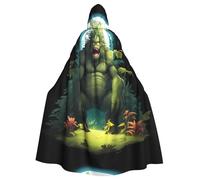 WHJSHOP Una capa con capucha para adultos con patrón de monstruo sentado debajo de un árbol es una capa súper grande, cómoda y duradera