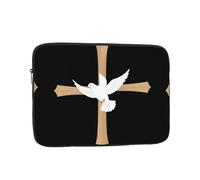 WHJSHOP White Dove Under The Cross Pattern - Funda portátil a prueba de golpes para laptop para hombres y mujeres, viajes de negocios, escuela y oficina