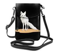 WHJSHOP White Fox In The Desert Picture - Bolso bandolera pequeño de cuero para mujer, impermeable y duradero