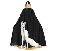 WHJSHOP White Fox In The Desert Picture Halloween - Capa con capucha para hombre y mujer, para juegos de rol