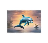 WHJSHOP Winter The Dolphin Prints - Juego de 6 manteles individuales para mesa de comedor en casa y cocina, lavables, resistentes al calor, gruesos y resistentes al desgaste