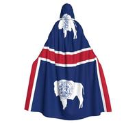 WHJSHOP Wyoming State Flag Picture Halloween - Capa con capucha para adultos, sin cremallera, cómoda y duradera para juegos de rol