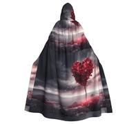 WHJSSF A Tree of Love Prints - Capa con capucha para adultos con pajarita para fiestas de disfraces, cosplay
