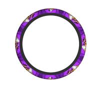 WHJSSF Agarre de calidad para volante de Halloween, búho, fantasma, calabaza, estampado, capa de neopreno duradera para estilo universal de vehículo