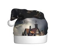 WHJSSF Ancient City By The Sea Printing - Sombreros de Navidad de felpa para hombres y mujeres, gorras de fiesta de Año Nuevo para adultos