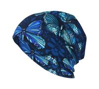 WHJSSF Azure - Gorro de punto con estampado de mariposas para adultos, para la vida cotidiana, en casa, salir