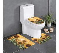 WHJSSF Blessed to Be Called - Juego de 3 piezas para baño con estampado de girasoles, antideslizante, secado rápido, duradero, tapete de ducha