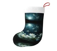 Whjssf Blossom in The Moonlight - Calcetines de Navidad impresos de doble cara para decoración de interiores y fiestas de gran capacidad