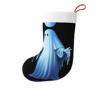 Whjssf Blue-Ray - Calcetines de Navidad impresos de doble cara con imagen de fantasma para decoración de interiores y fiestas de gran capacidad