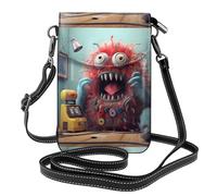 WHJSSF Bolso pequeño para teléfono celular de 19,3 x 12,4 cm, con estampado de The Little Monster Calling, funda cruzada de piel con solapa para mujer, perfecta para caminar, acampar