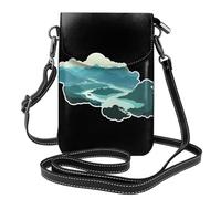 WHJSSF Bolso pequeño para teléfono celular de 19,3 x 12,4 cm, con estampado del majestuoso río Yangtze, funda cruzada de cuero con solapa para mujer, perfecta para caminar, acampar