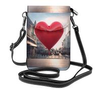 WHJSSF Bolso pequeño para teléfono celular de 19,3 x 12,4 cm, estampado Love In The City, funda cruzada de piel con solapa para mujer, perfecta para caminar, acampar