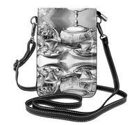 Whjssf Bolso pequeño para teléfono celular de 7.6 x 4.9 pulgadas, con estampado de té de la tarde, funda cruzada con solapa para mujer, perfecta para caminar, acampar