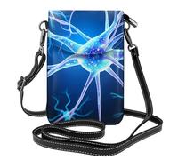 WHJSSF Bolso pequeño para teléfono celular de 7.6 x 4.9 pulgadas, con extensiones de neuronas impresas, funda cruzada de cuero con solapa para mujer, perfecta para caminar, acampar