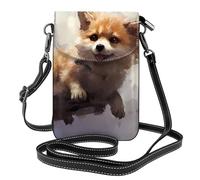 Whjssf Bolso pequeño para teléfono celular de 7.6 x 4.9 pulgadas, diseño de cachorro en una rama, funda cruzada de cuero con solapa para mujer, perfecta para caminar, acampar
