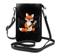 WHJSSF Bolso pequeño para teléfono celular de 7.6 x 4.9 pulgadas, diseño de zorro tocando la pipa, funda cruzada de cuero con solapa para mujer, perfecta para caminar, acampar