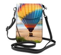 WHJSSF Bolso pequeño para teléfono celular de 7.6 x 4.9 pulgadas, estampado de globo aerostático hawaiano, funda cruzada de cuero con solapa para mujer, perfecta para caminar, acampar