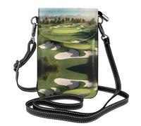 Whjssf Bolso pequeño para teléfono celular de 7.6 x 4.9 pulgadas, estampado de parque de golf, de piel, con solapa, para mujer, perfecto para caminar, acampar