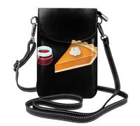 WHJSSF Bolso pequeño para teléfono celular de 7.6 x 4.9 pulgadas, estampado de pastel de calabaza y mermelada de arándanos, funda cruzada de cuero con solapa para mujer, perfecta para caminar, acampar