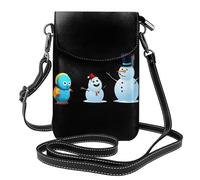 WHJSSF Bolso pequeño para teléfono celular de 7.6 x 4.9 pulgadas, Little Monster Next To The Snowman, funda cruzada de cuero con solapa para mujer, perfecta para caminar, acampar