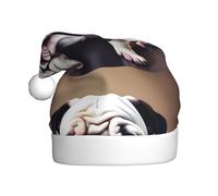 WHJSSF Bonito sombrero de Navidad con imagen de cachorro de bulldog para adultos, por lo que es un regalo divertido y duradero para hombres y mujeres