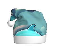WHJSSF Bonito sombrero de Navidad con imagen de delfín para adultos, por lo que es un regalo divertido y duradero para hombres y mujeres