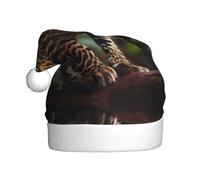 WHJSSF Bonito sombrero de Navidad con imagen de jaguar para adultos, ala suave y esponjosa, ligera y cómoda
