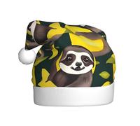WHJSSF Bonito sombrero de Navidad con imagen de perezosos sobre limones amarillos para adultos, por lo que es un regalo divertido y duradero para hombres y mujeres